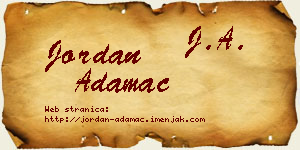 Jordan Adamac vizit kartica
